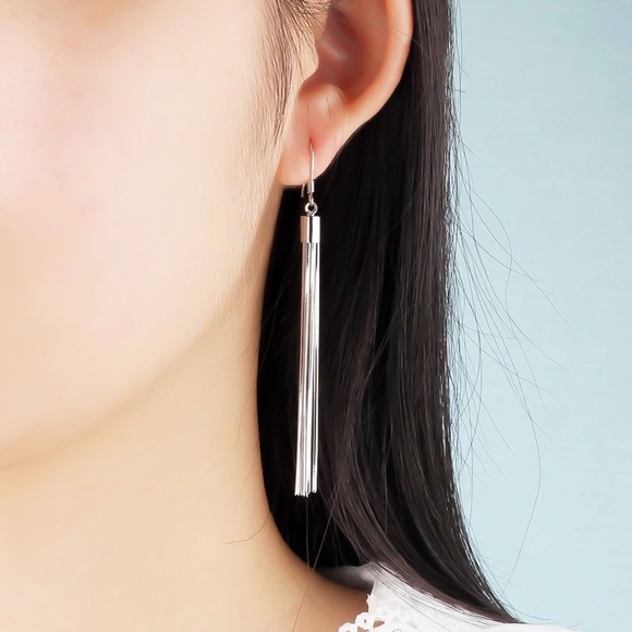 Jewelry - 925 Stamped Silver Tassel Earrings